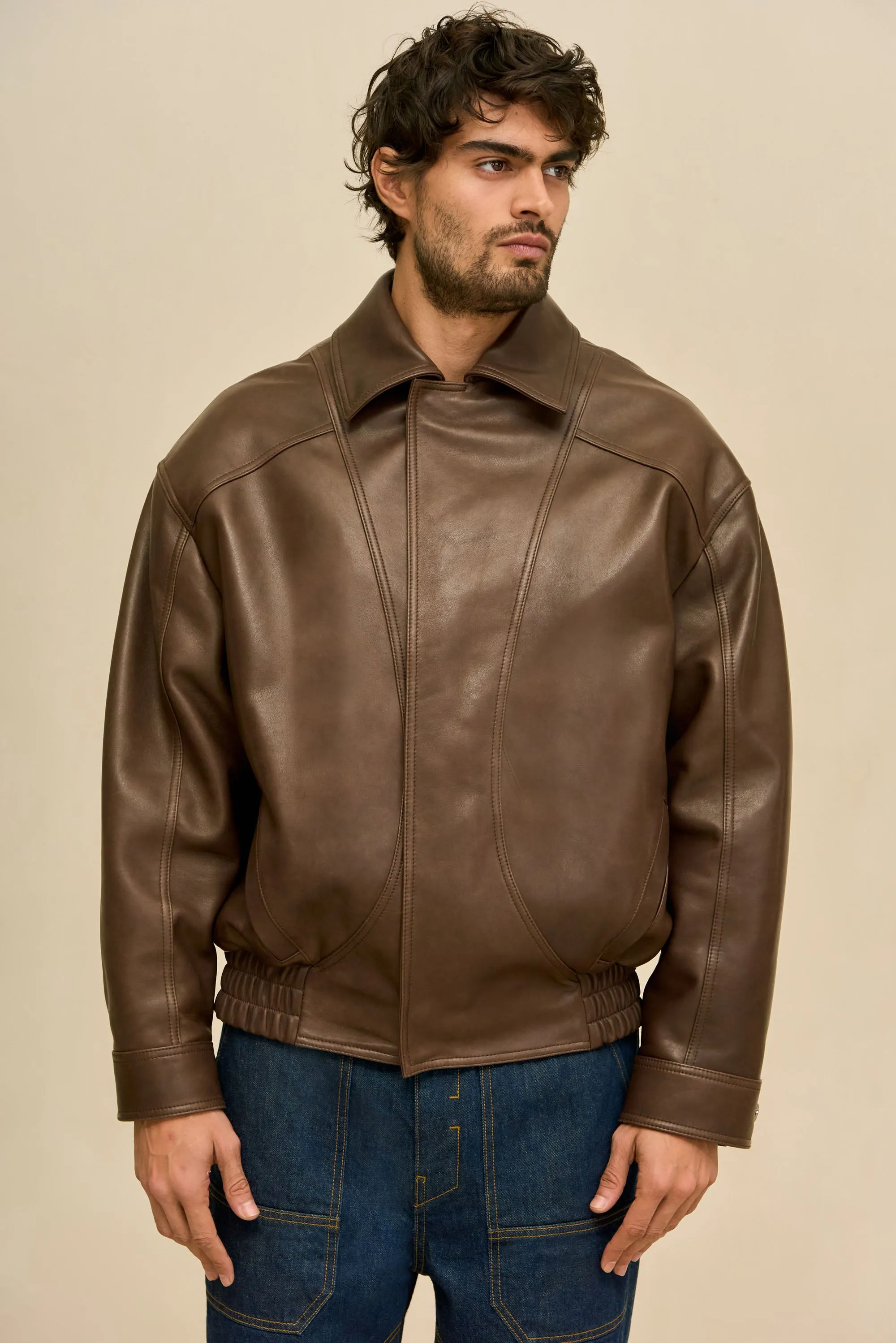 MATTHEW LEATHER JACKET - WREN sold by Cult Gaia product image thumbnail 5