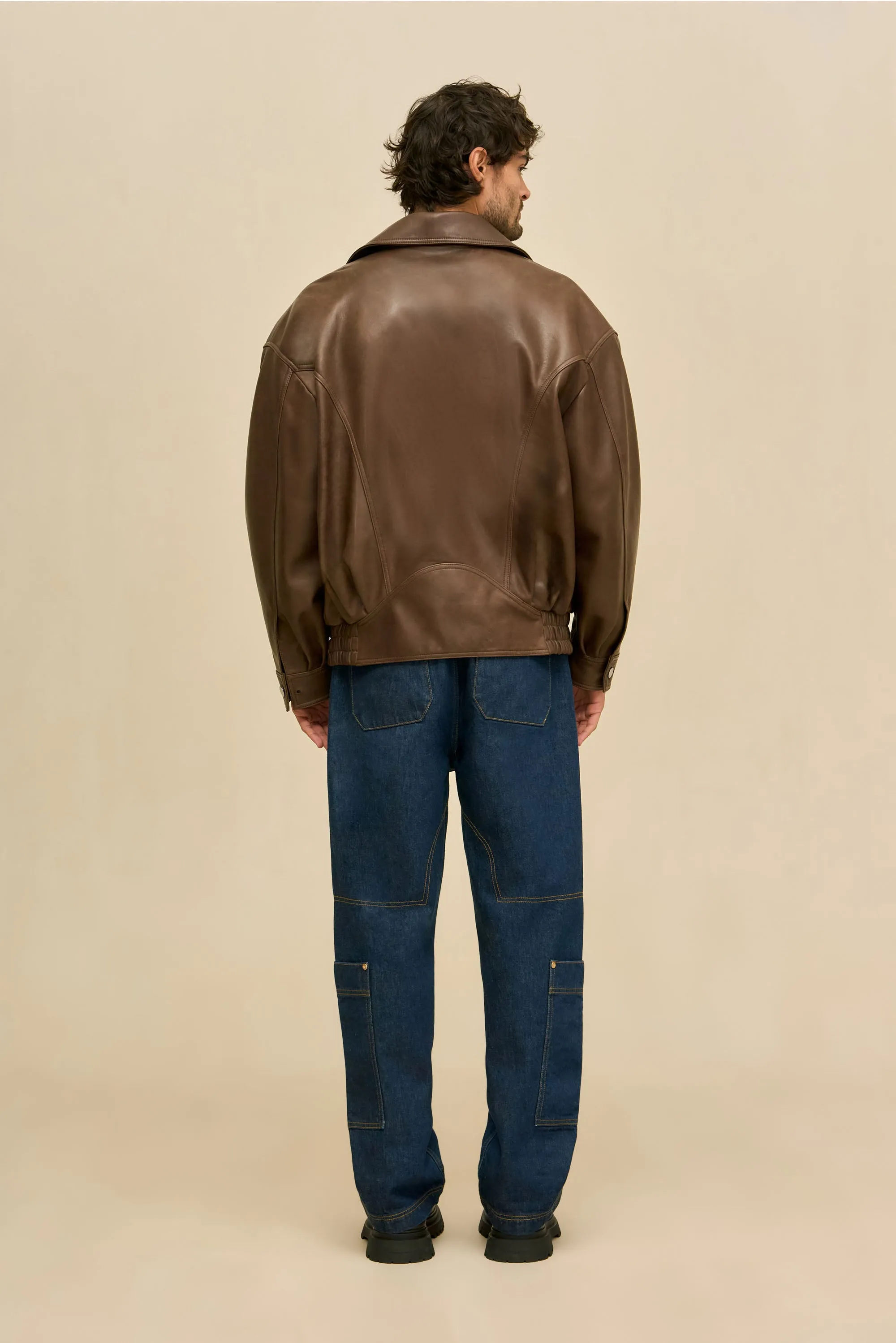 MATTHEW LEATHER JACKET - WREN sold by Cult Gaia product image thumbnail 4