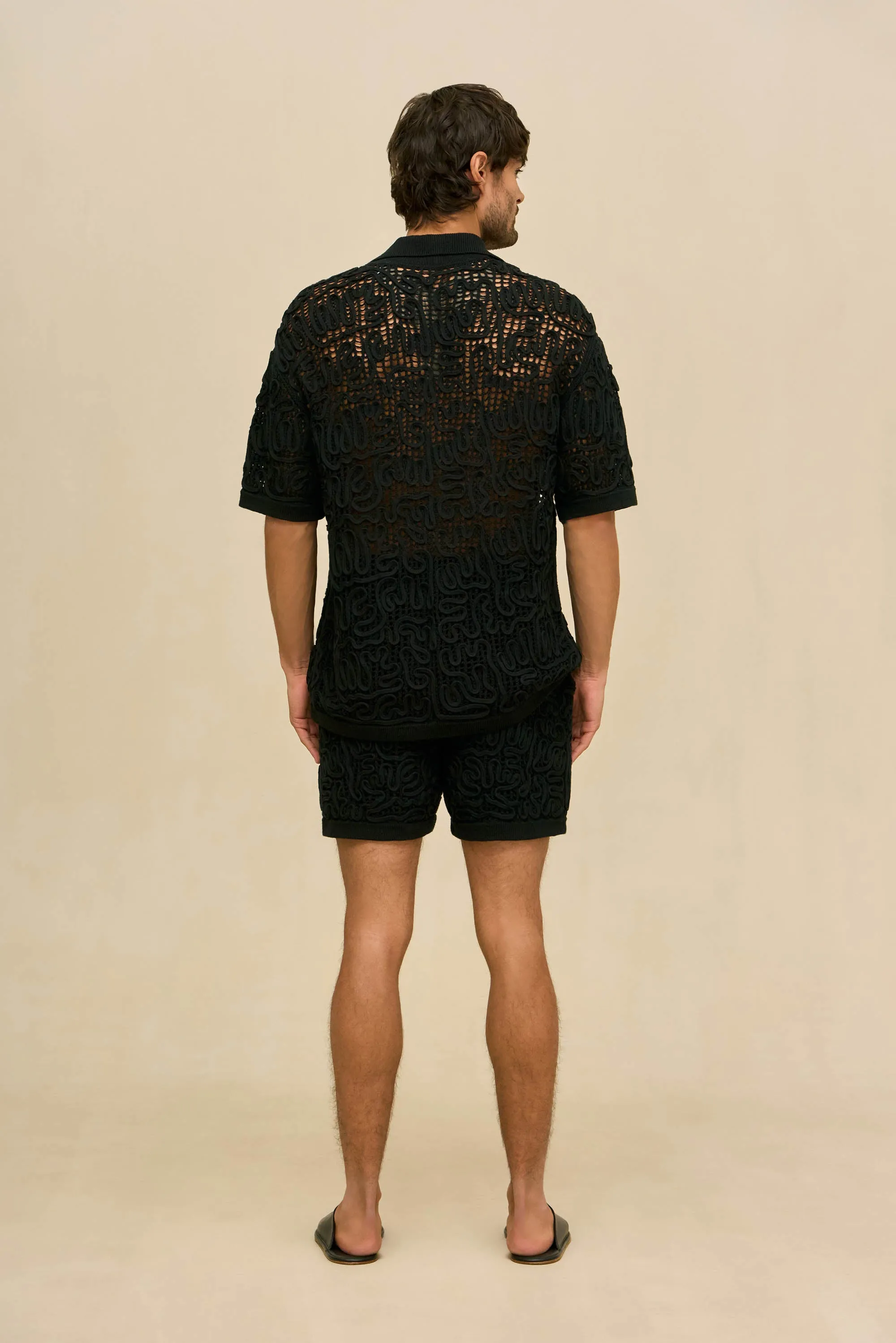 BOHOL CROCHET SHIRT - BLACK sold by Cult Gaia product image thumbnail 4
