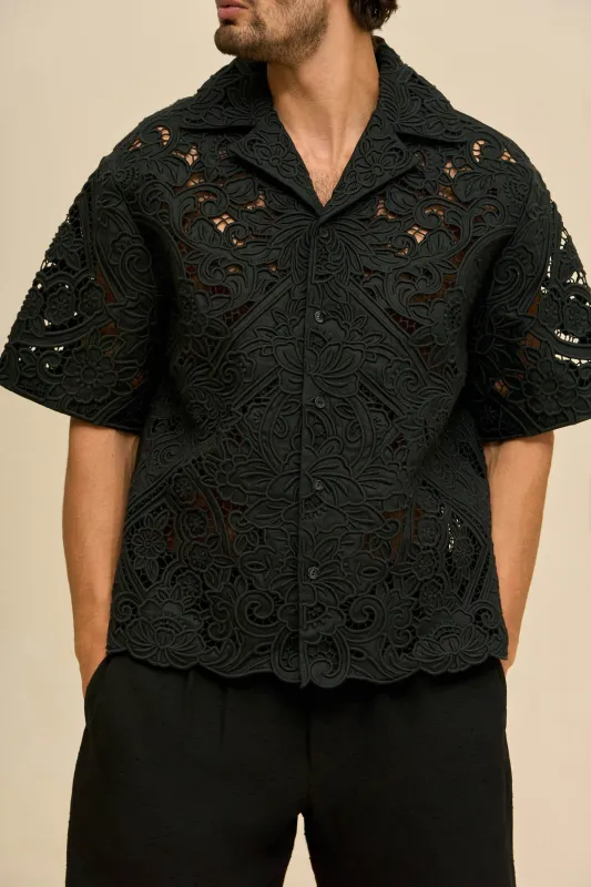 ALDER SHIRT - BLACK sold by Cult Gaia
