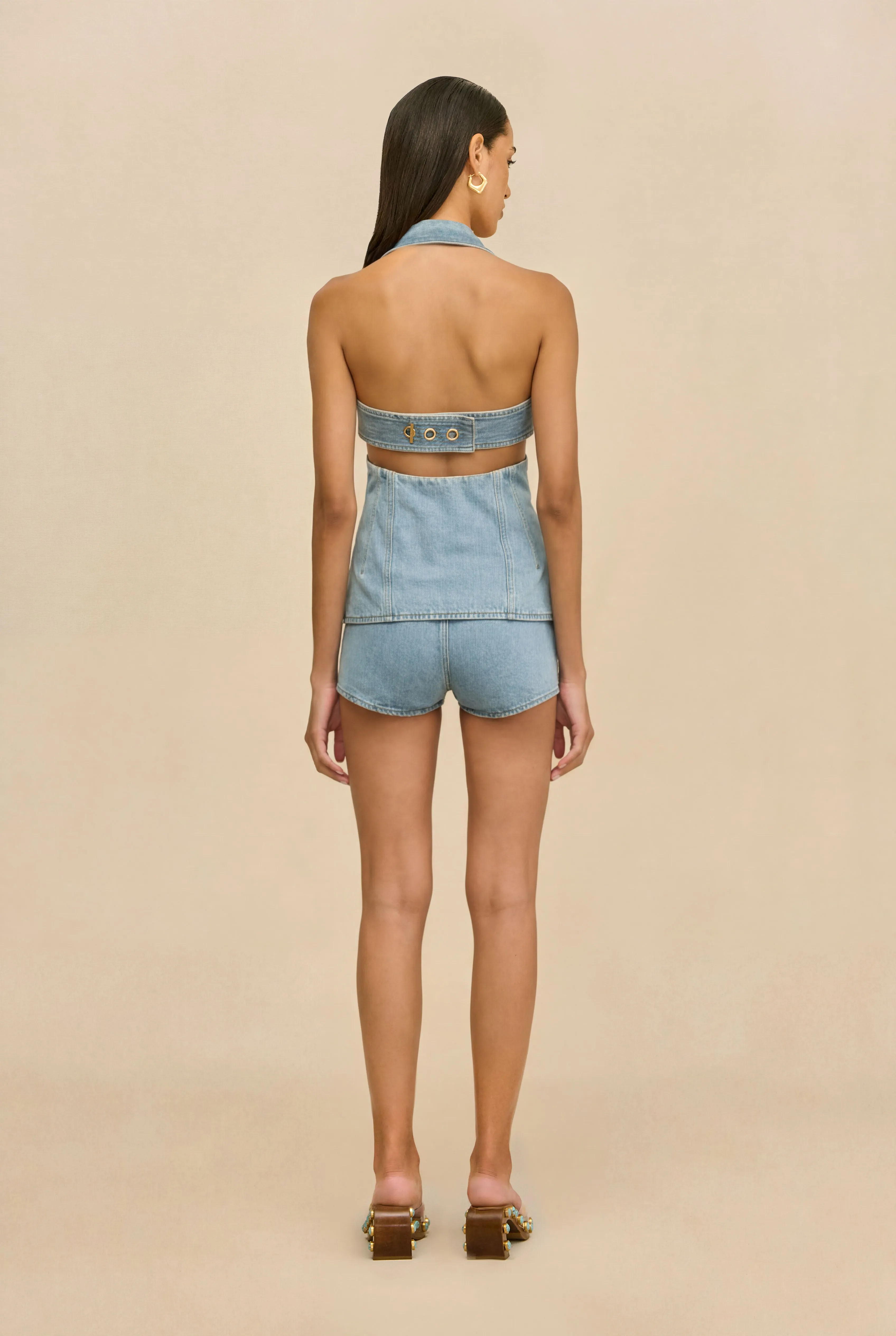JILL DENIM TOP - VINTAGE BLUE sold by Cult Gaia product image thumbnail 2