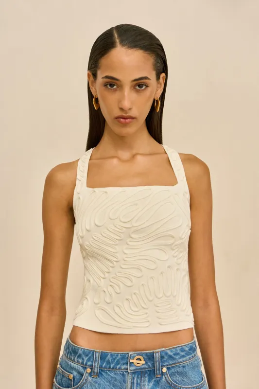 STELLA KNIT TOP - OFF WHITE made by Cult Gaia