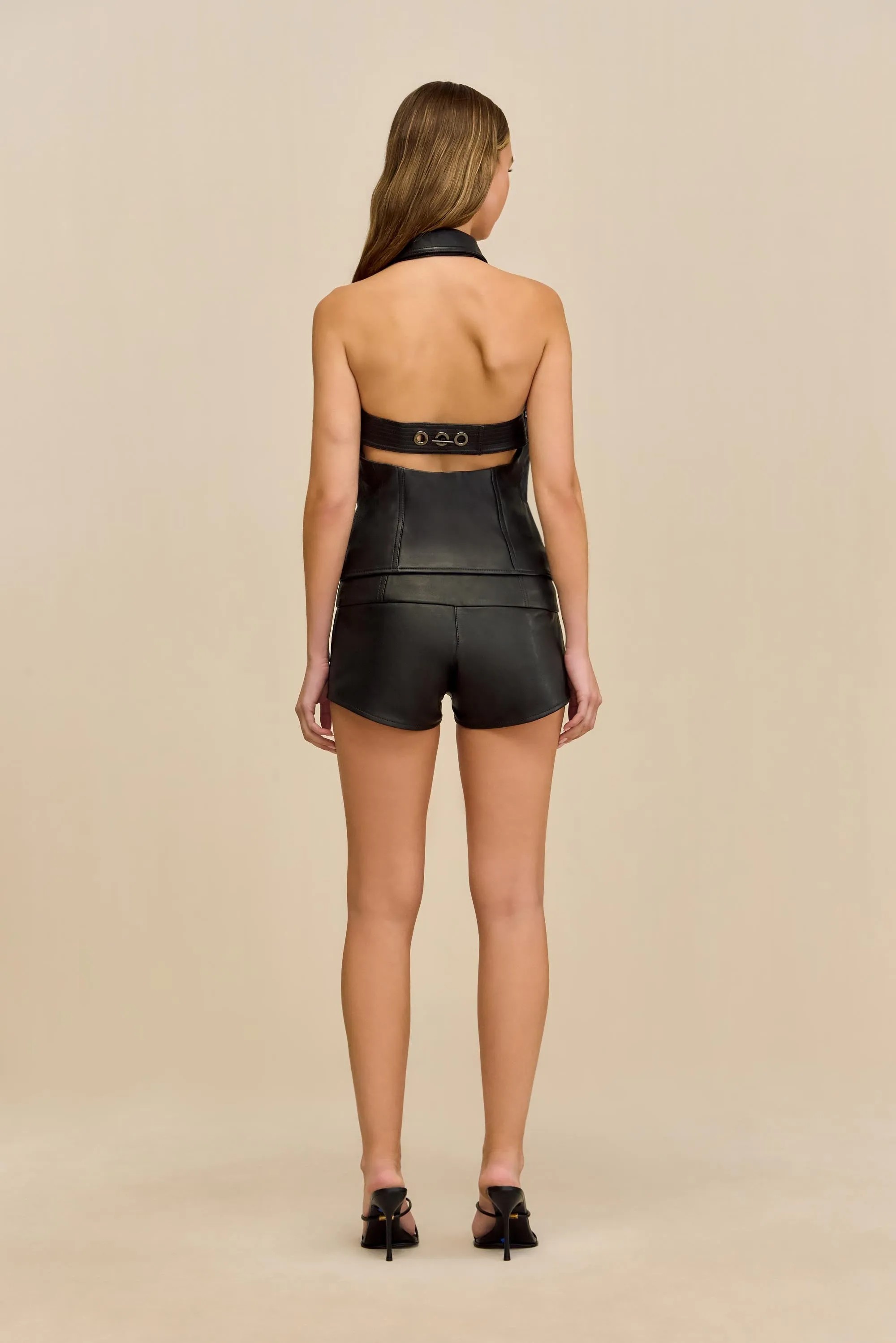 JILL TOP - BLACK LEATHER sold by Cult Gaia product image thumbnail 5
