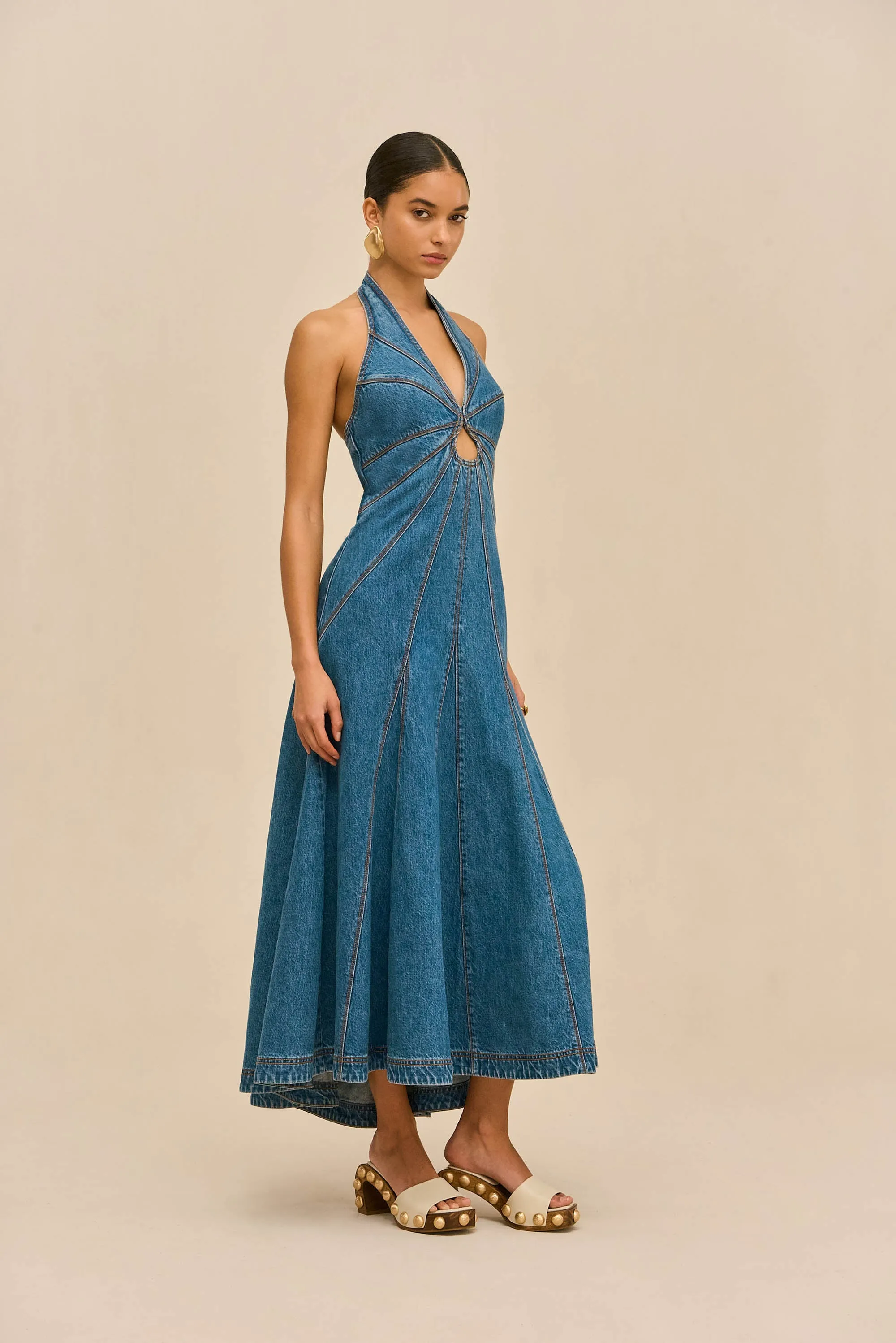 ROWYN DRESS - MEDIUM WASH BLUE sold by Cult Gaia product image thumbnail 5