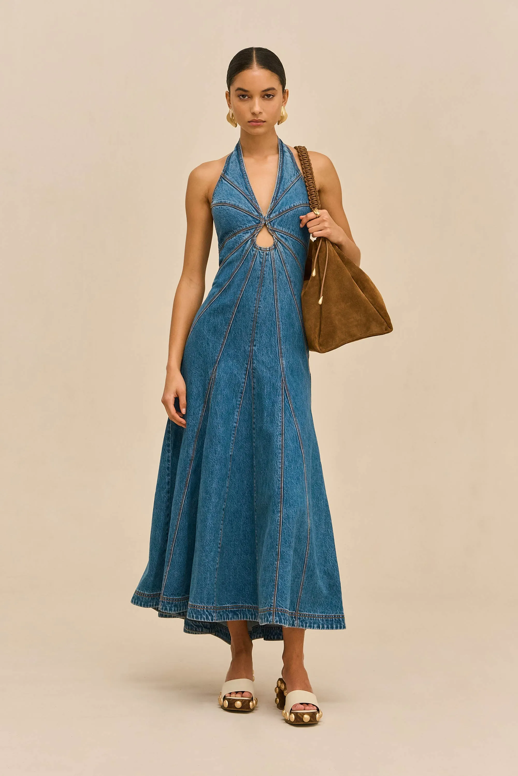 ROWYN DRESS - MEDIUM WASH BLUE sold by Cult Gaia