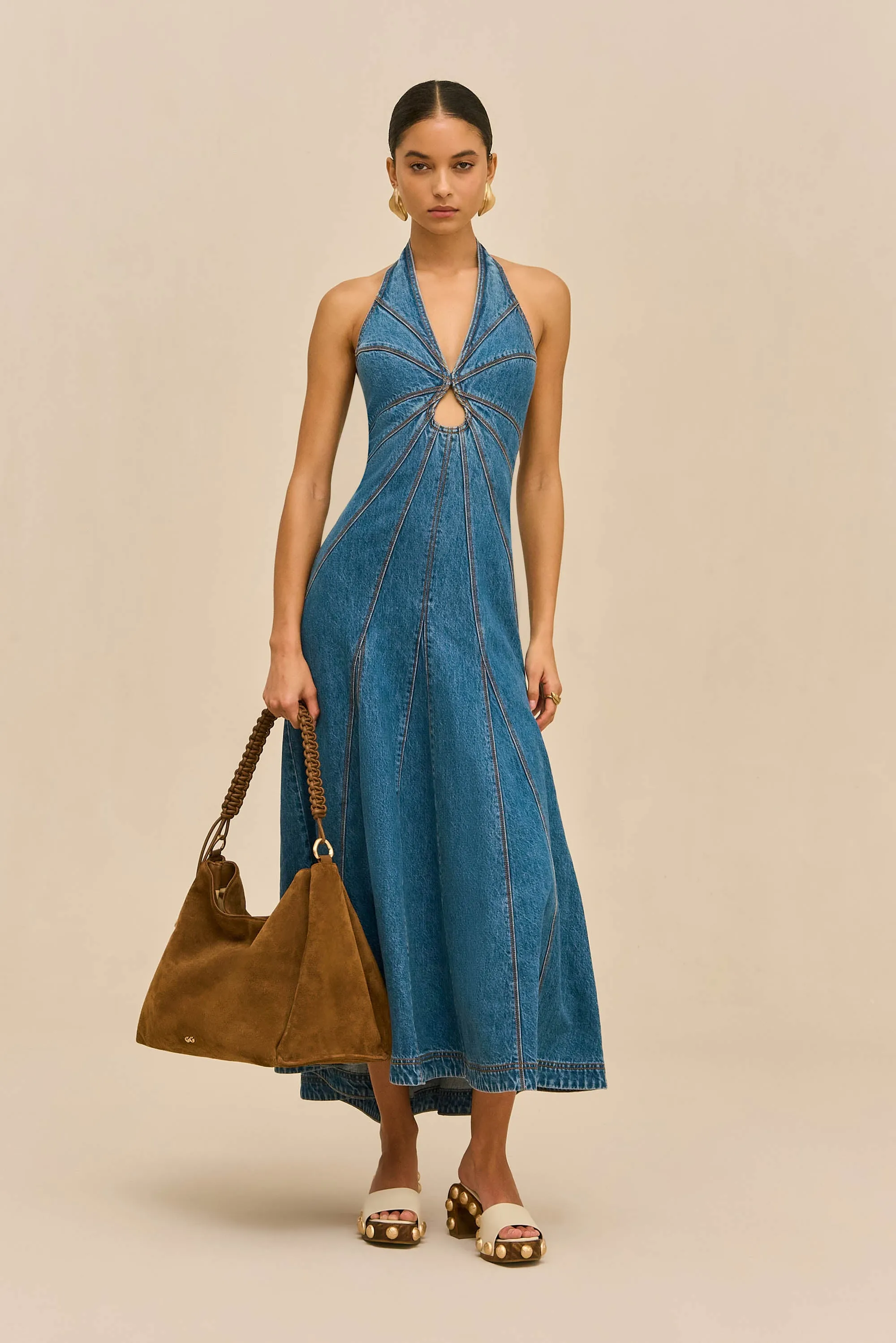 ROWYN DRESS - MEDIUM WASH BLUE sold by Cult Gaia product image thumbnail 4