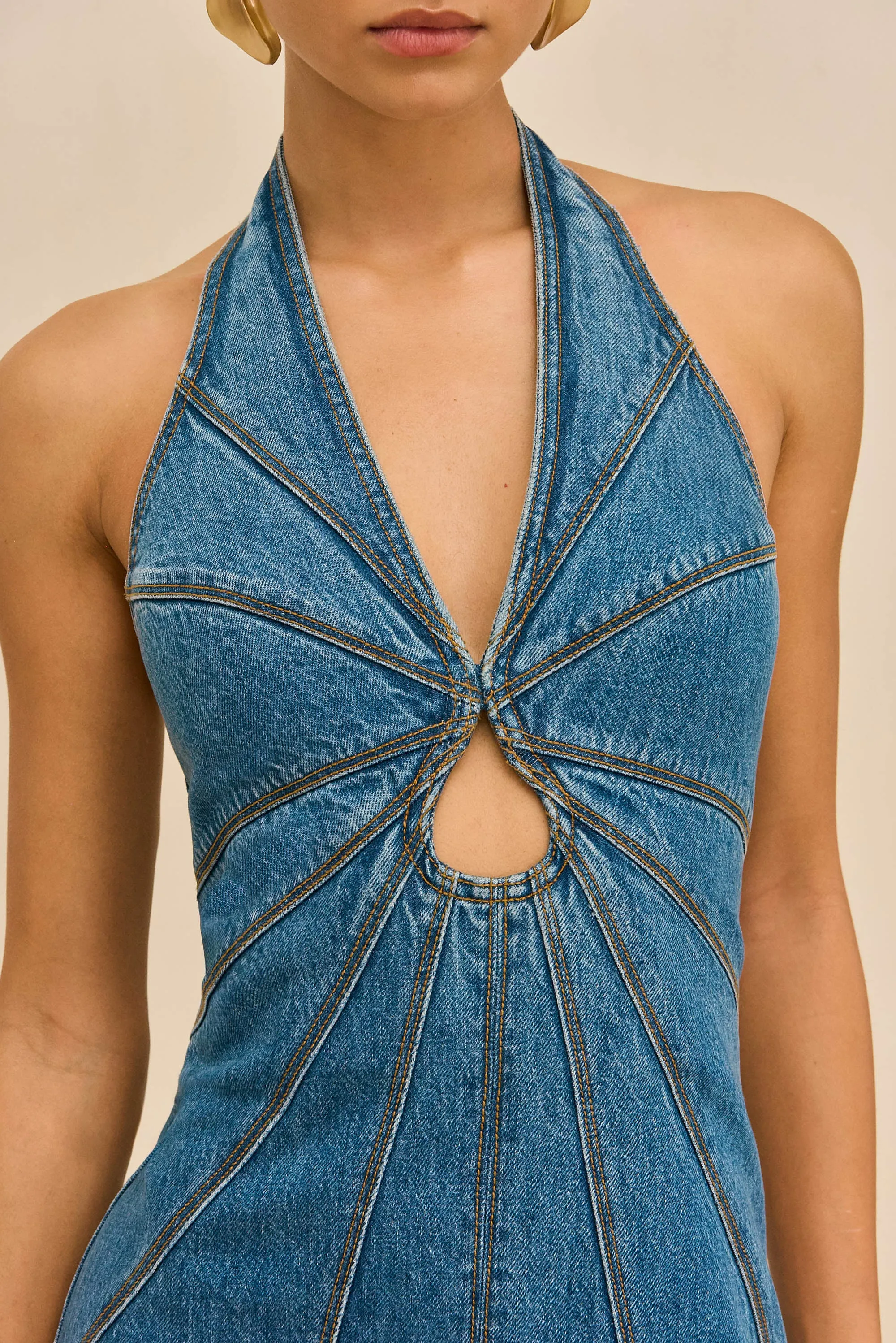 ROWYN DRESS - MEDIUM WASH BLUE sold by Cult Gaia product image thumbnail 3