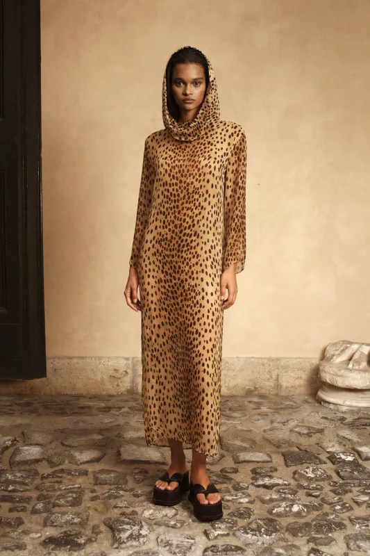 GAIANNE COVER UP DRESS - CHEETAH made by Cult Gaia