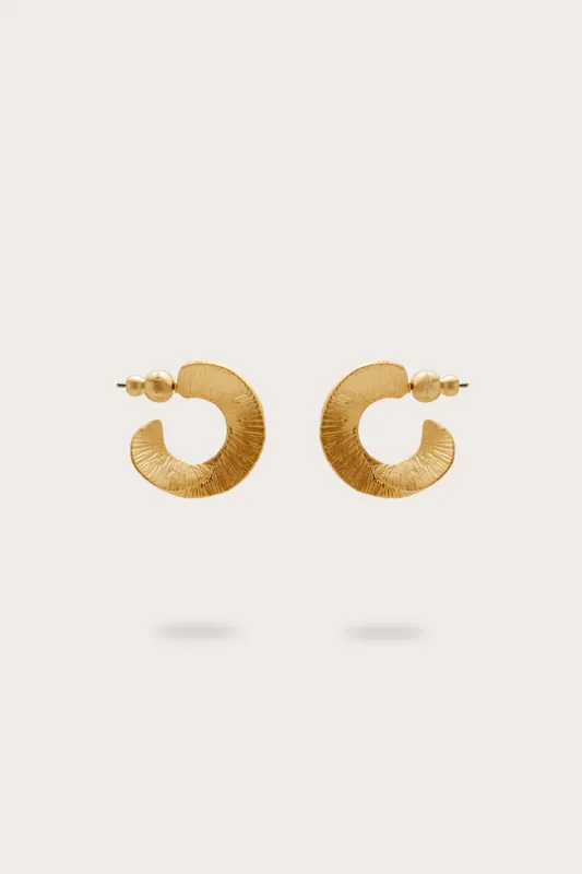 REN MINI HOOP EARRING - BRUSHED BRASS made by Cult Gaia
