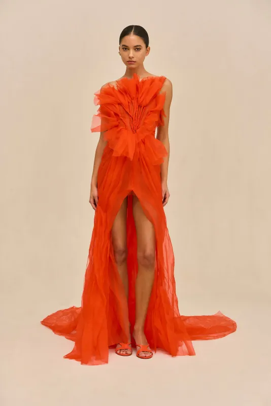 SUZETTE GOWN - TANGELO made by Cult Gaia