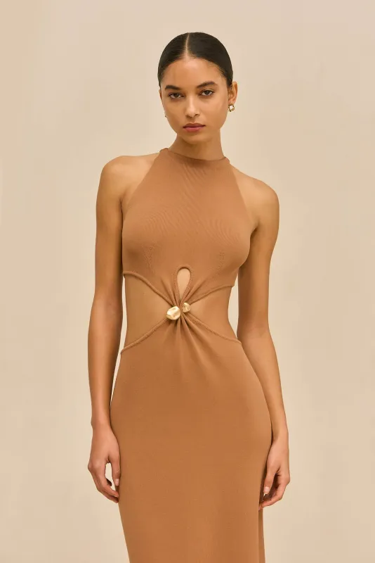 CYPRESS KNIT DRESS - RICH CLAY made by Cult Gaia