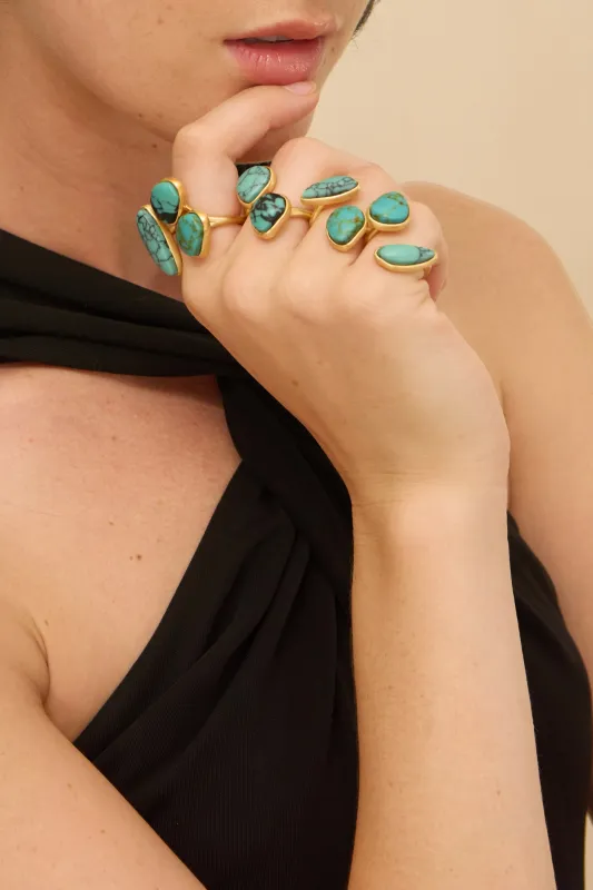 INA RING SET - TURQUOISE MULTI made by Cult Gaia