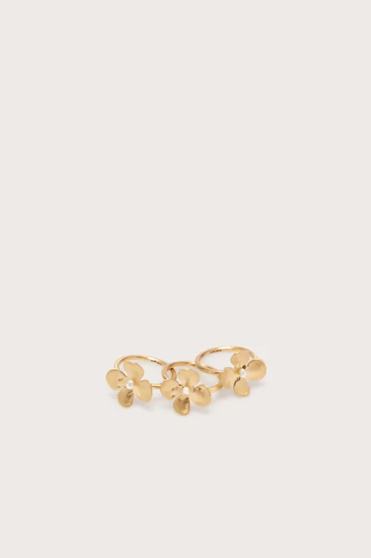 LUCKY MINI RING SET - BRUSHED BRASS made by Cult Gaia