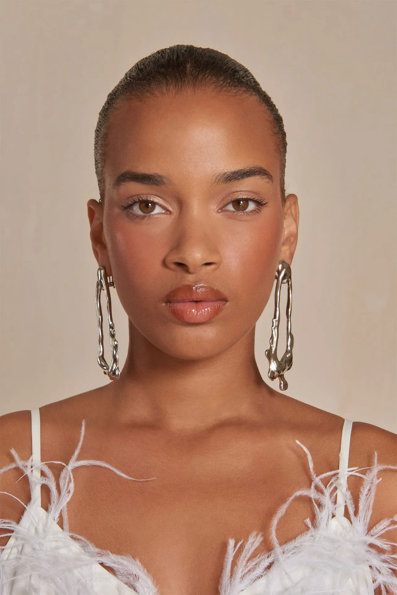 AMINAH EARRING - SHINY SILVER sold by cult gaia product image thumbnail 2