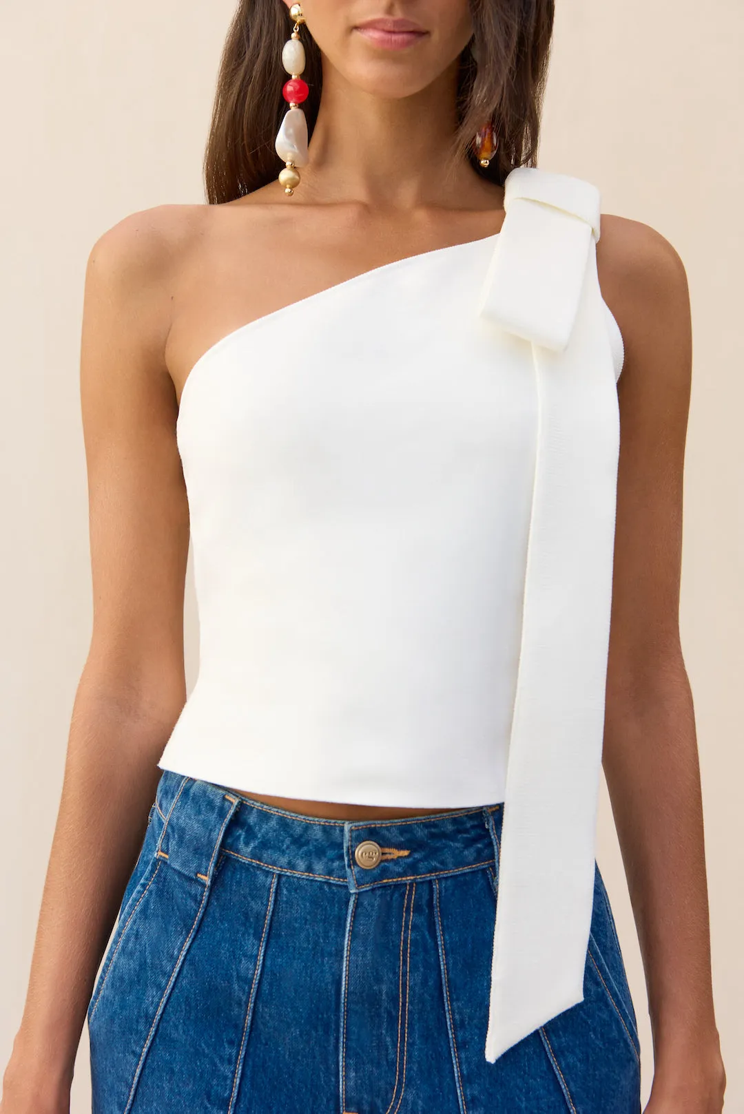 NOMI KNIT TOP - OFF WHITE sold by Cult Gaia