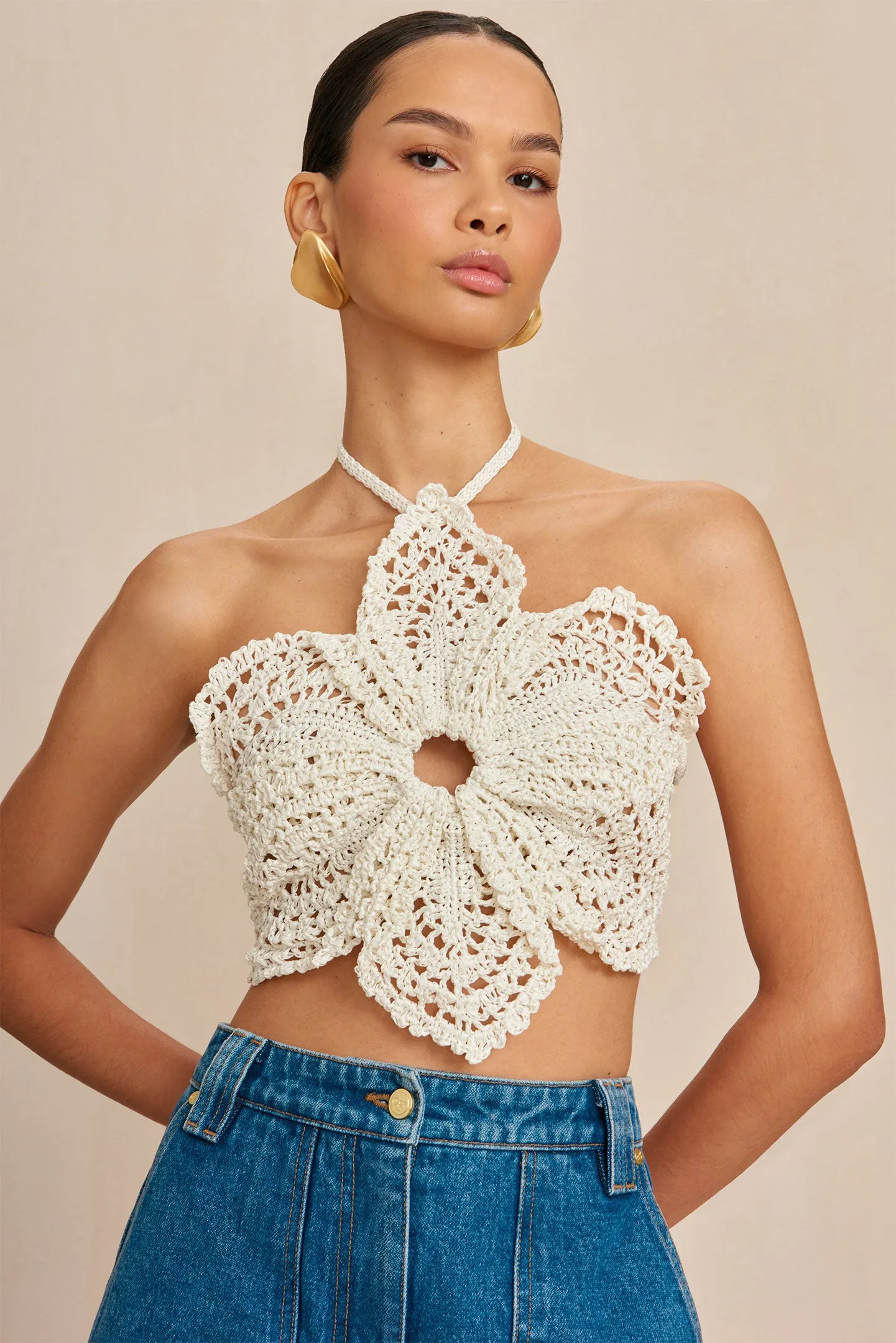 DARLENA CROCHET TOP - OFF WHITE sold by Cult Gaia product image thumbnail 3