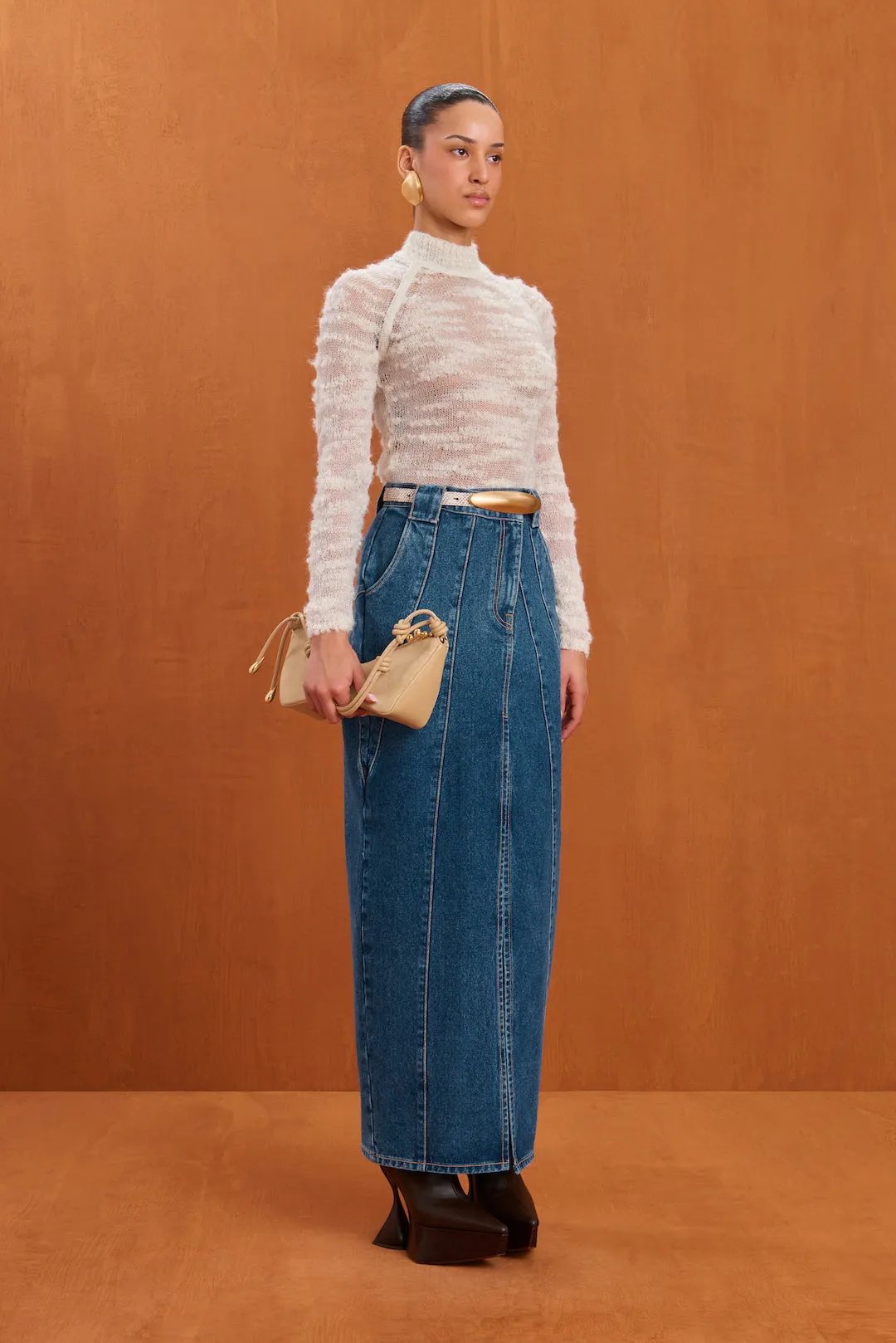 MIA JEAN SKIRT - INDIGO sold by Cult Gaia product image thumbnail 3