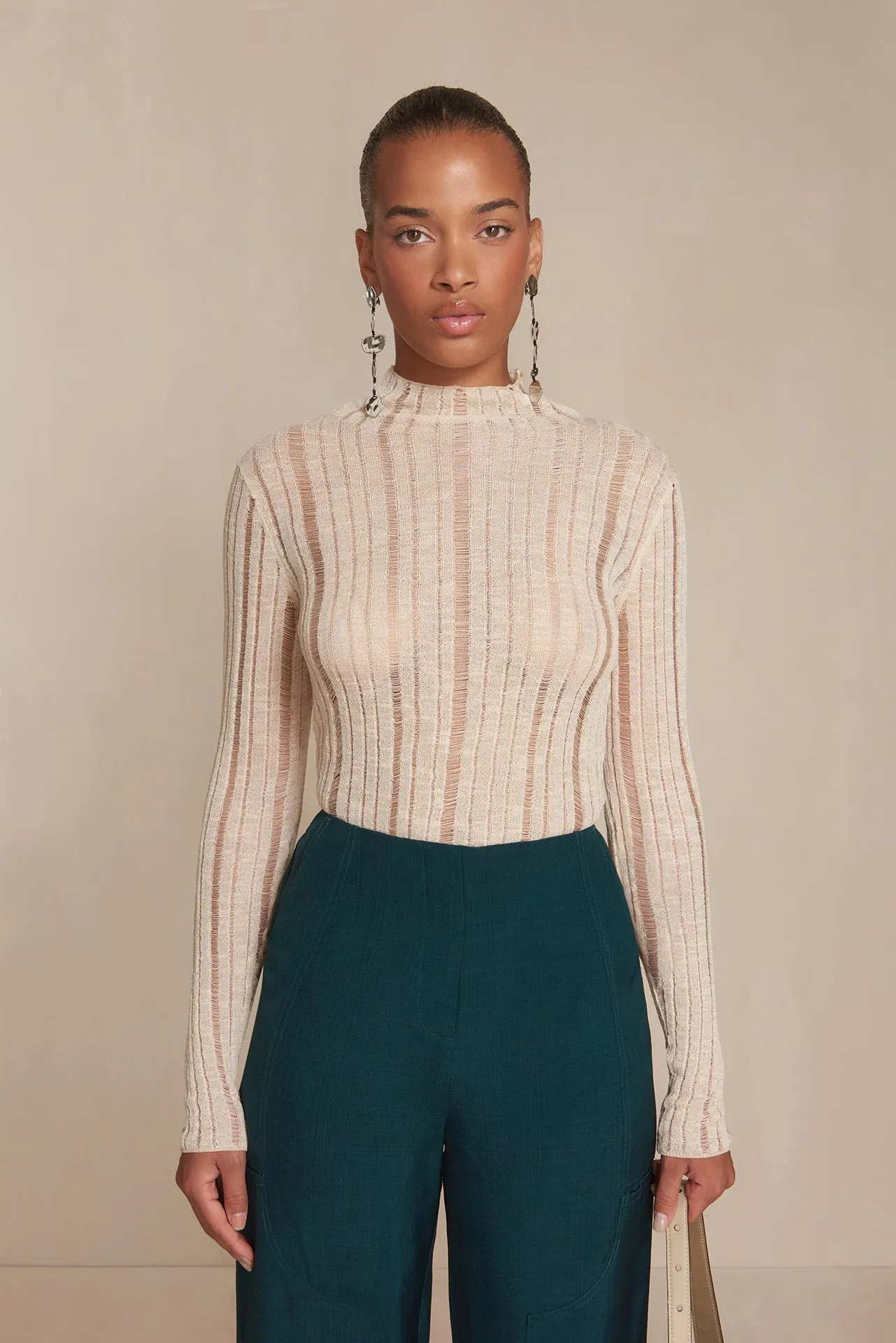 SKIVY KNIT TOP - MUSHROOM sold by cult gaia