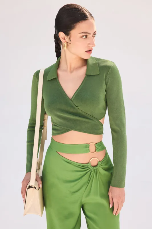 TORY KNIT TOP - BASIL sold by cult gaia