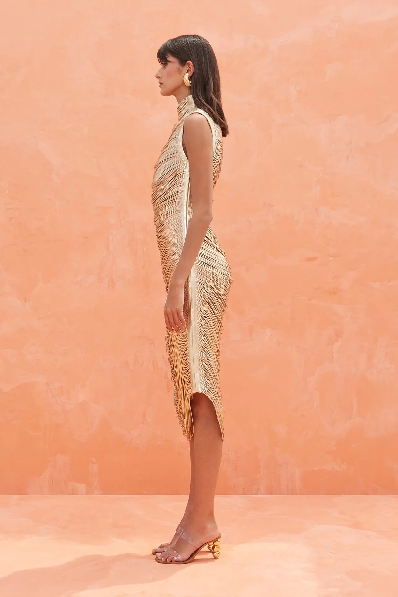 HEIDI DRESS - GOLD sold by cult gaia product image thumbnail 2