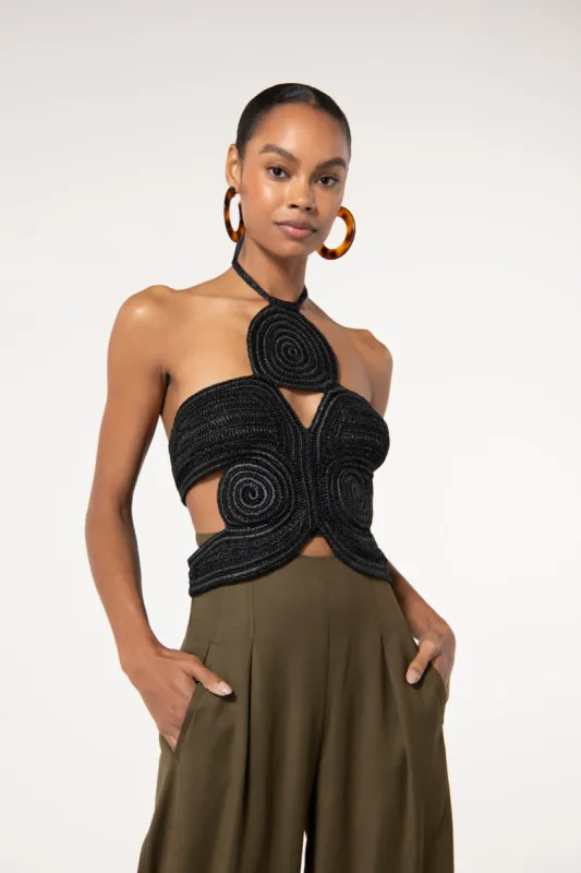 ARCHER CROCHET TOP - BLACK sold by cult gaia