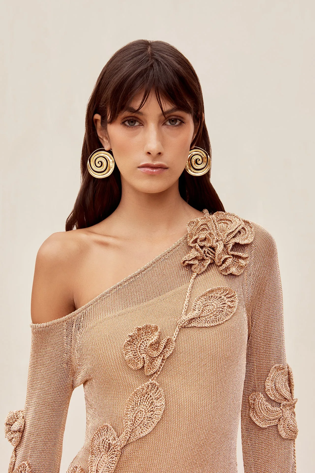 BOWIE KNIT DRESS - CHAMPAGNE sold by cult gaia product image thumbnail 3