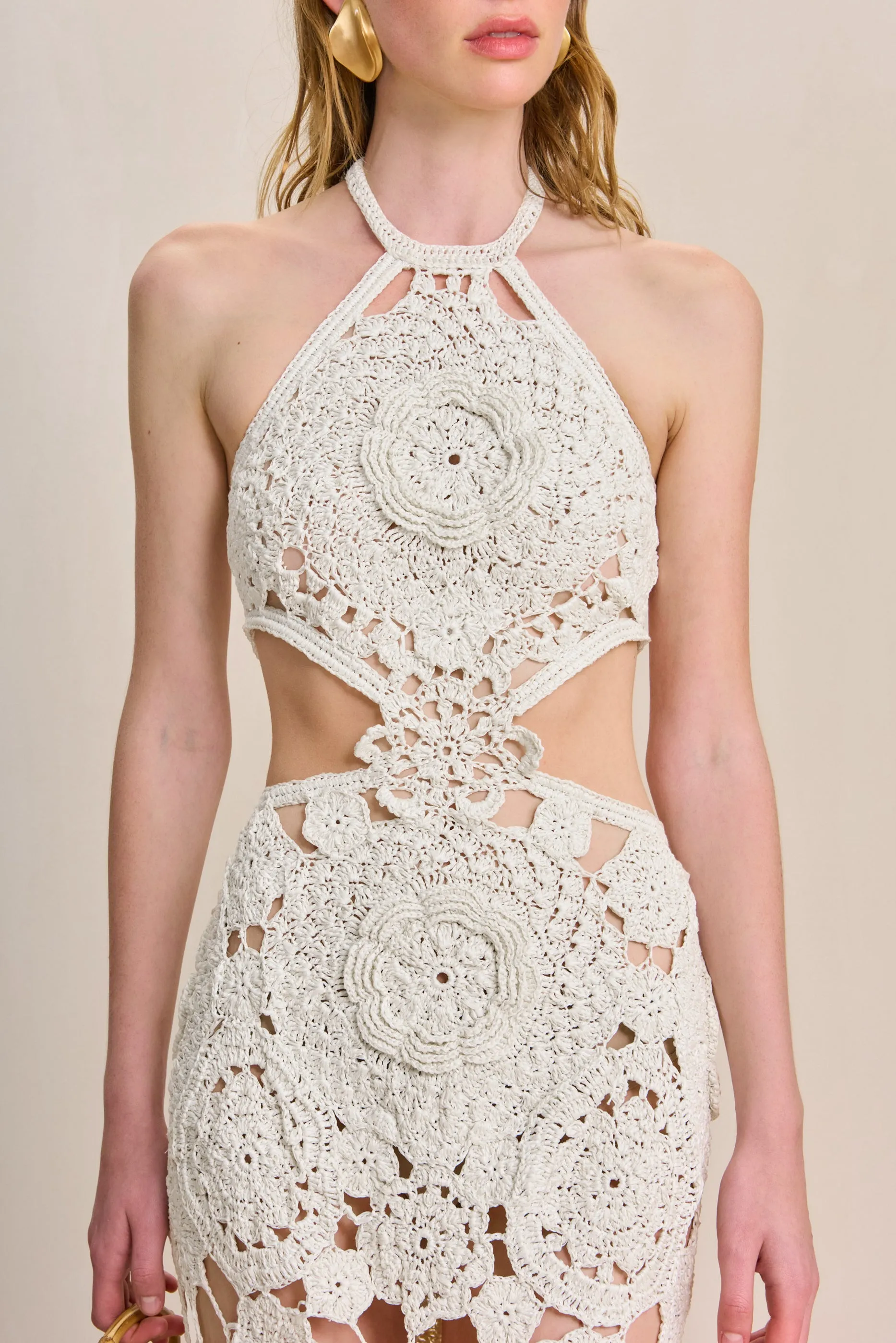 ACCALIA CROCHET GOWN - OFF WHITE sold by Cult Gaia