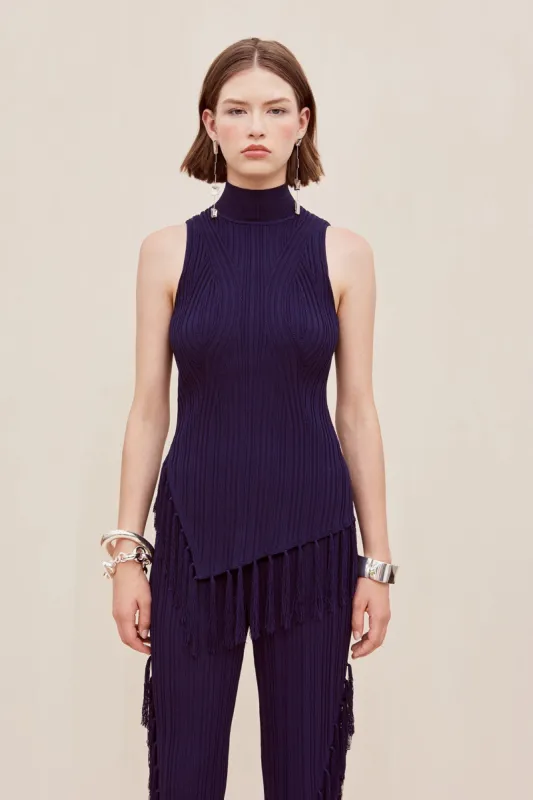 DOJA KNIT TOP - EVENING BLUE sold by cult gaia