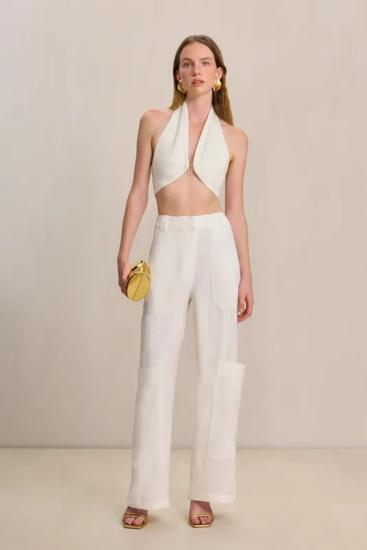 WYNN PANT - OFF WHITE LINEN sold by Cult Gaia