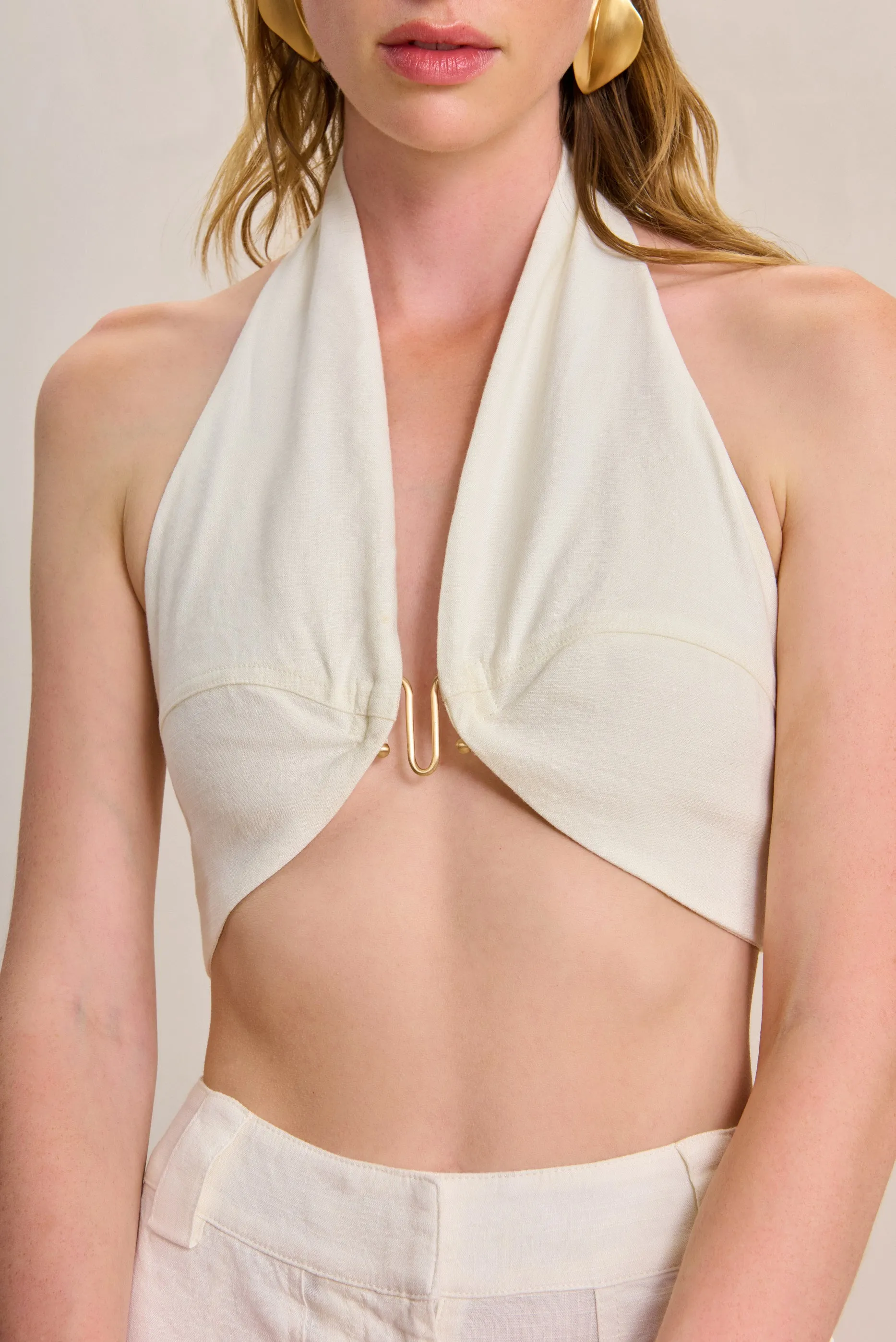 DIEM TOP - OFF WHITE LINEN sold by Cult Gaia product image thumbnail 3