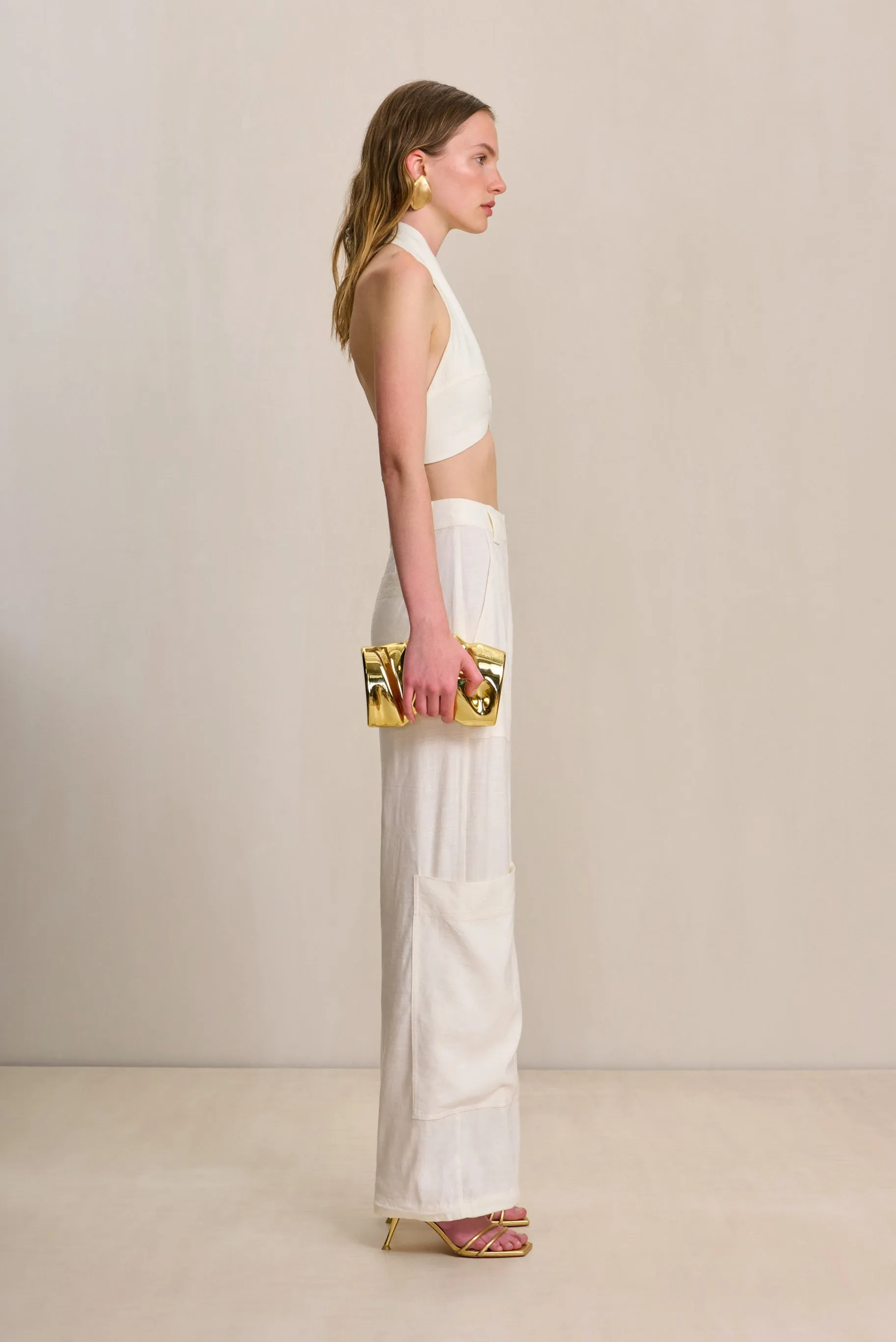 DIEM TOP - OFF WHITE LINEN sold by Cult Gaia product image thumbnail 4