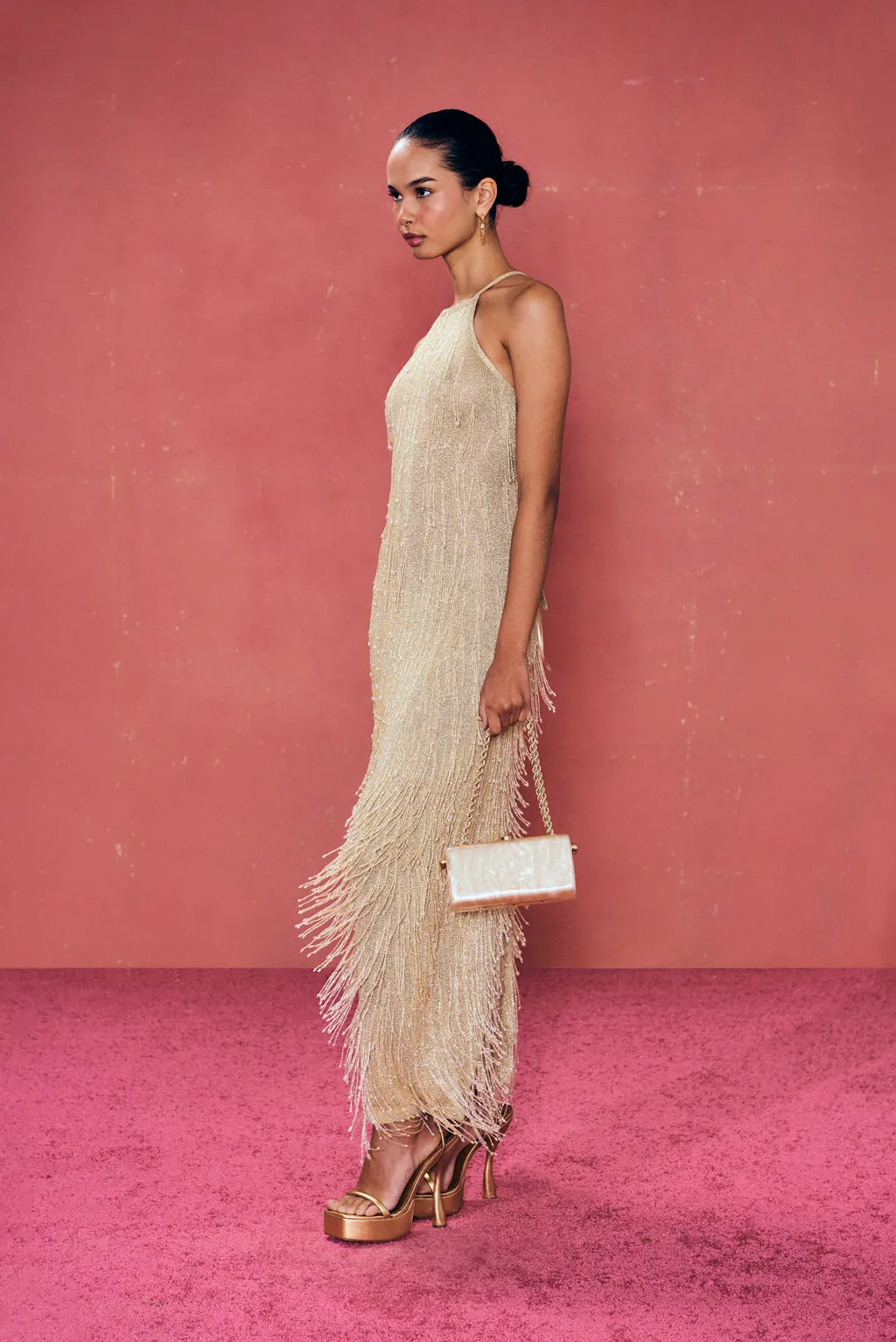 ZION KNIT GOWN - LIGHT GOLD sold by Cult Gaia product image thumbnail 4