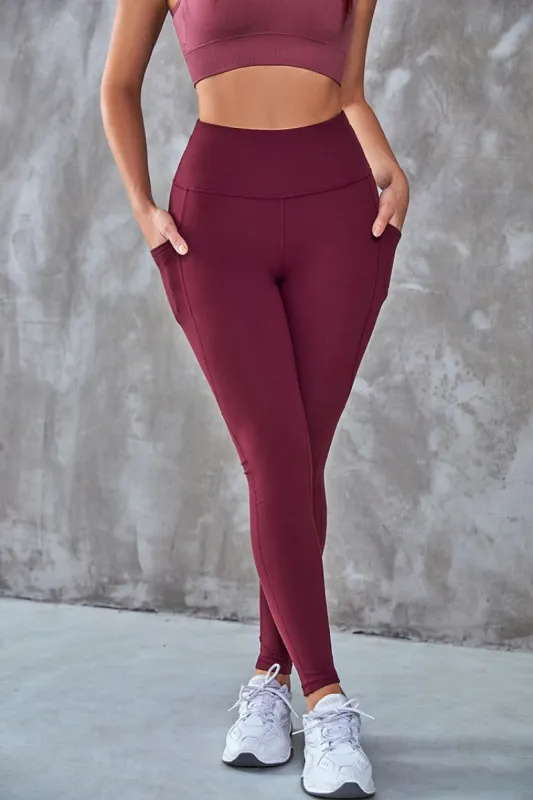 Finn Red Slim Fit Leggings sold by Cupshe