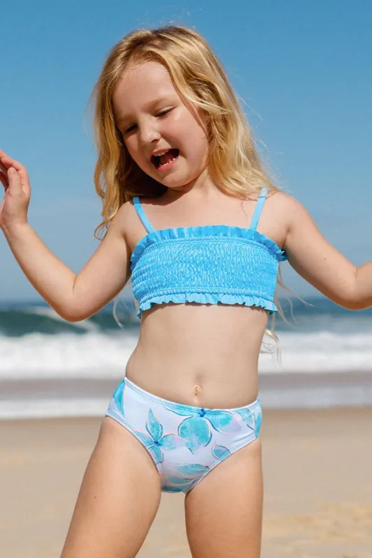 Girls Smocked Merrow & Hipster Bottom Bikini Set sold by Cupshe