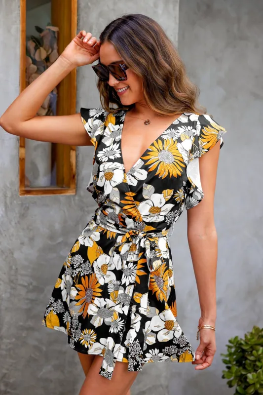 Annabel Belted Floral Print Mini Dress sold by Cupshe