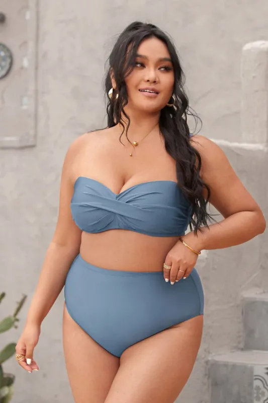 Wild Romance Molded Twist Front Plus Size Bikini Top sold by Cupshe