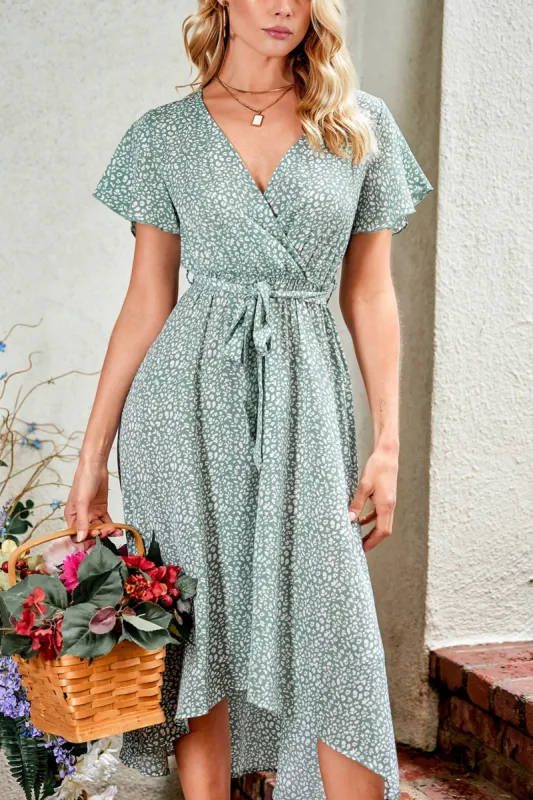 WeCare Leopard Print Belted Midi Dress sold by Cupshe