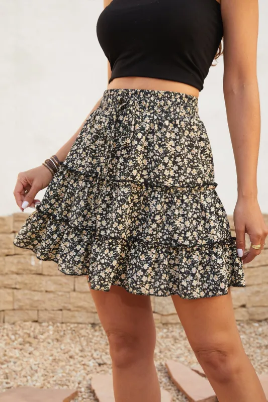 The Second Ditsy Floral Tiered Mini Skirt sold by Cupshe