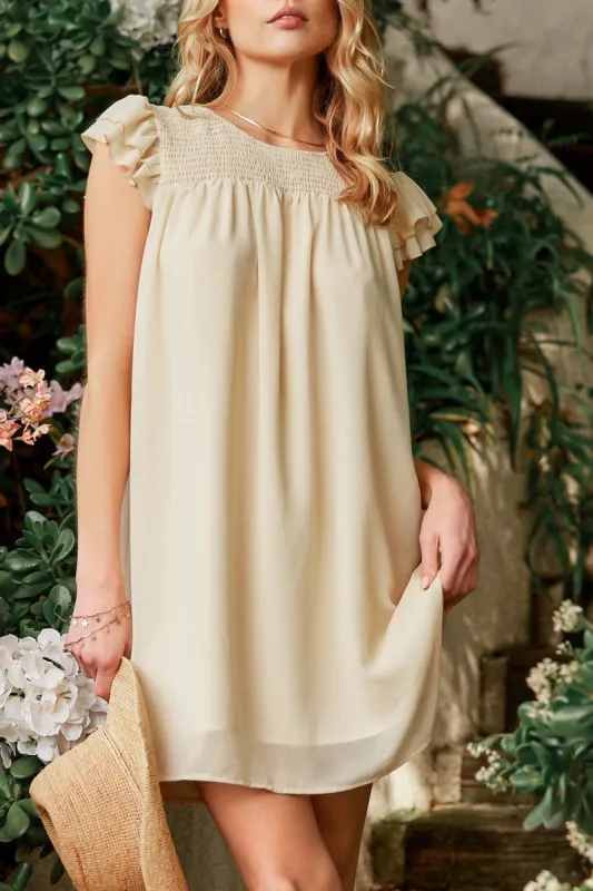 Precious Smocked Ruffled Babydoll Dress sold by Cupshe