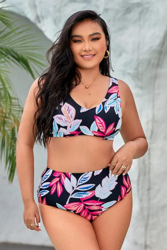 Summer Of Love Scoop Cut Out Tummy Control Plus Size Bikini Set sold by Cupshe