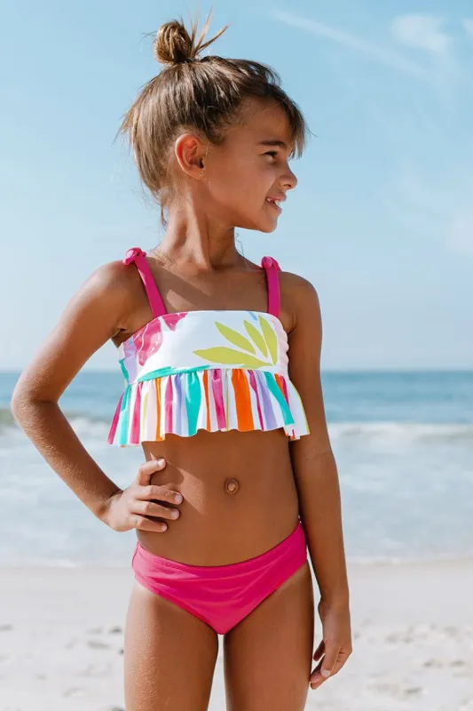 Happy Leaf Girls Ruffled Tankini And Hipster Bikini Set sold by Cupshe