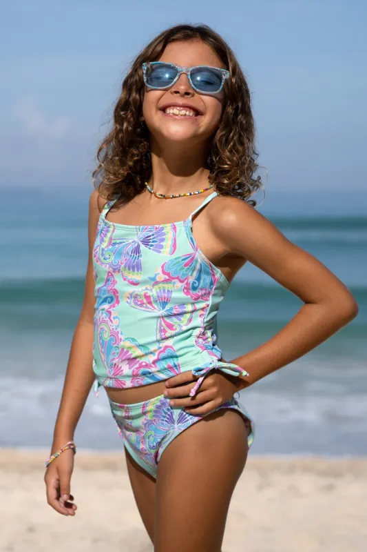 Girls Boho Rhapsody Ruched Tankini & Hipster Set sold by Cupshe