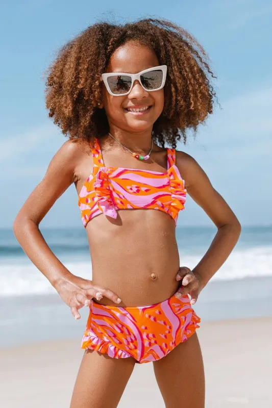 Street Art Bandeau Animal Print Girls Bikini Set made by Cupshe