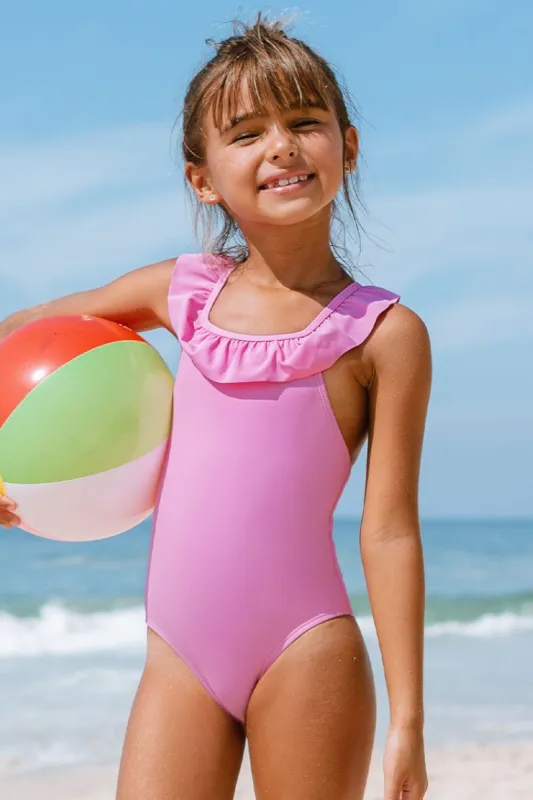 Summer Of Love Frill Girls Swim One Piece Swimsuit sold by Cupshe