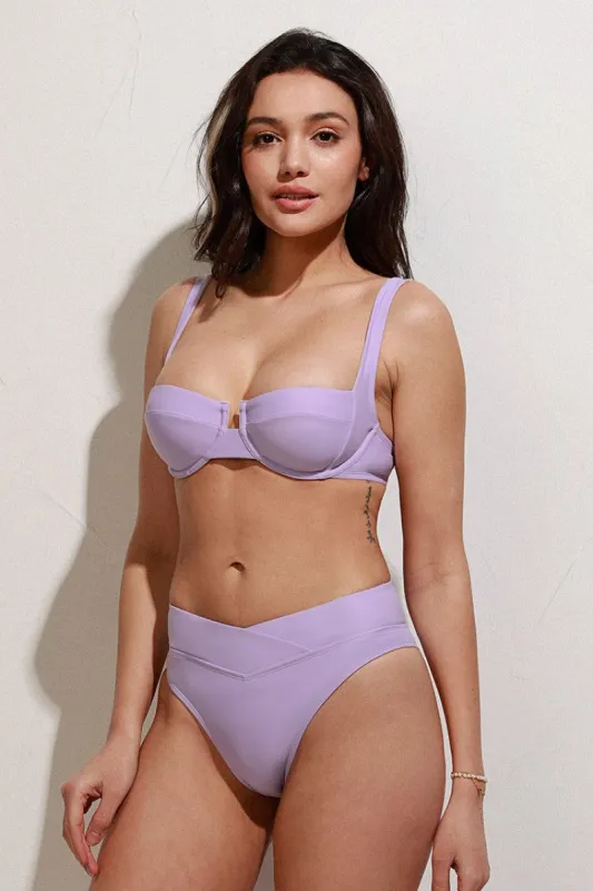 Nature Trip Paneled Underwire And Banded High Waist Bikini Set sold by Cupshe