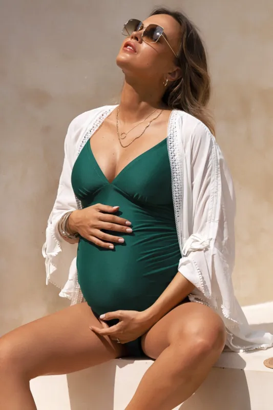 Boho Rhapsody V-Neck Maternity One Piece Swimsuit sold by Cupshe