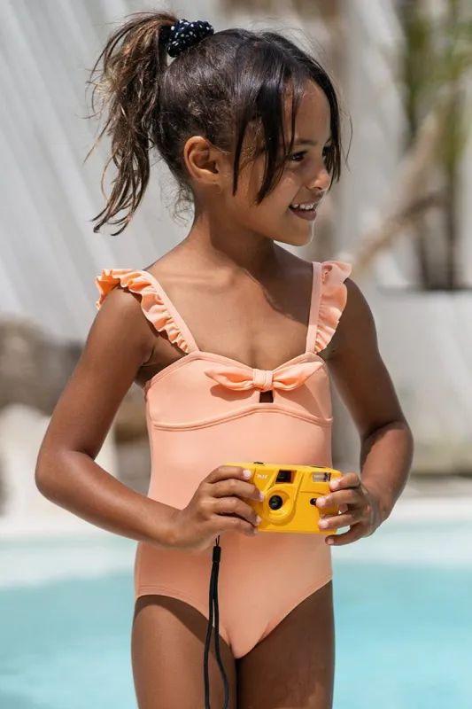 Nature Trip Solid Girls’ Ruffled Strap One Piece Swimsuit sold by Cupshe