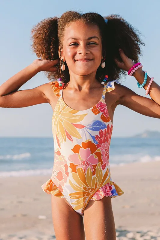 Joyful Garden Girls’ Ruffled Strap One Piece Swimsuit sold by Cupshe