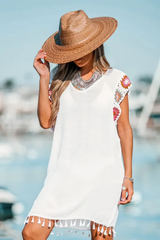 Elmira Granny Square Swim Cover-Up Dress sold by Cupshe