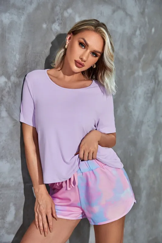 Malaga Round Neck Cut Out Short Sleeve Sweatshirt sold by Cupshe